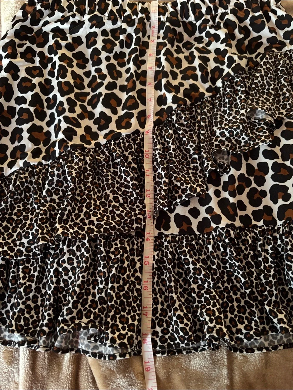 Michael Kors Leopard Ruffle Mini Skirt - Black & Brown
